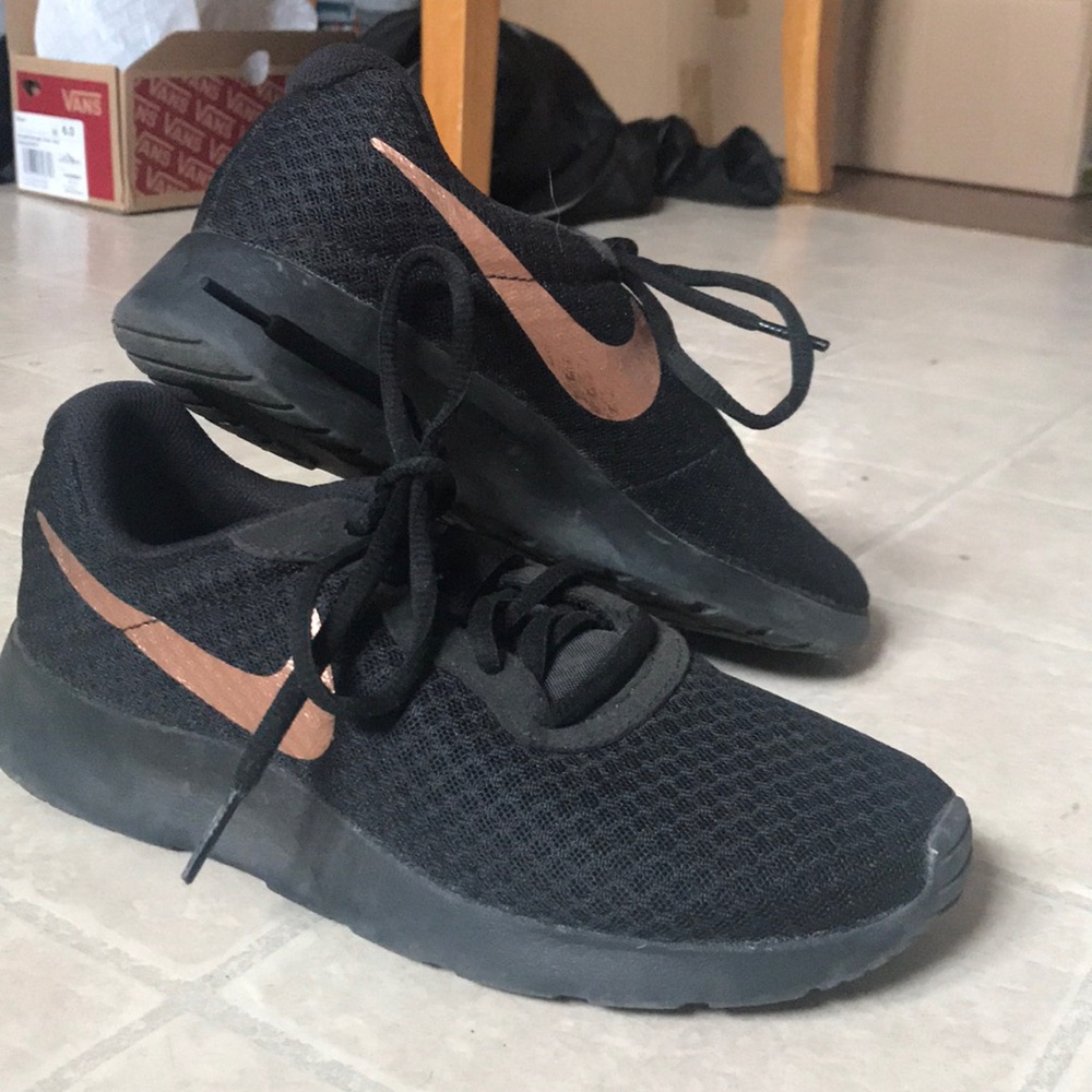 Black and Rose Gold Nike Tanjuns